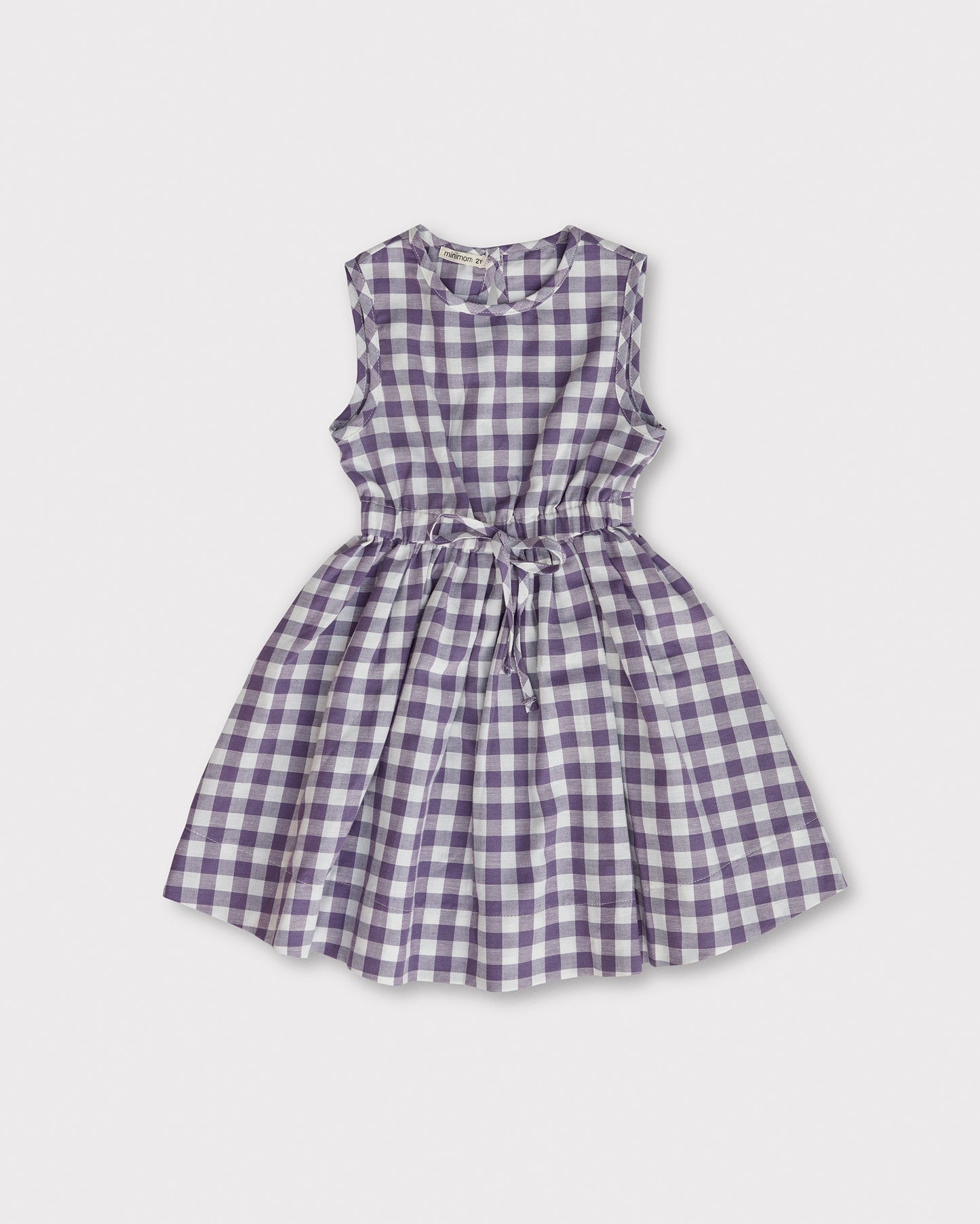 Sienna Elbise - Purple Gingham
