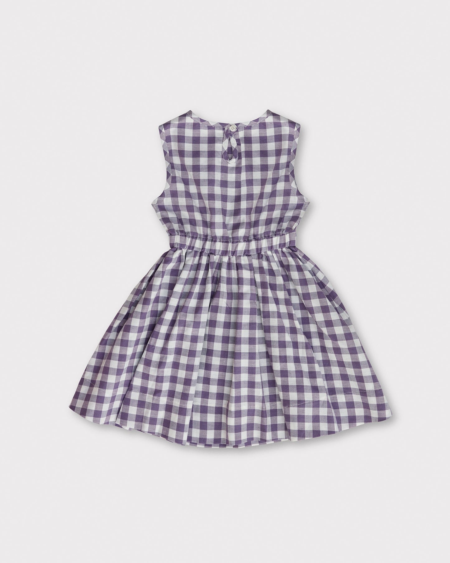 Sienna Elbise - Purple Gingham